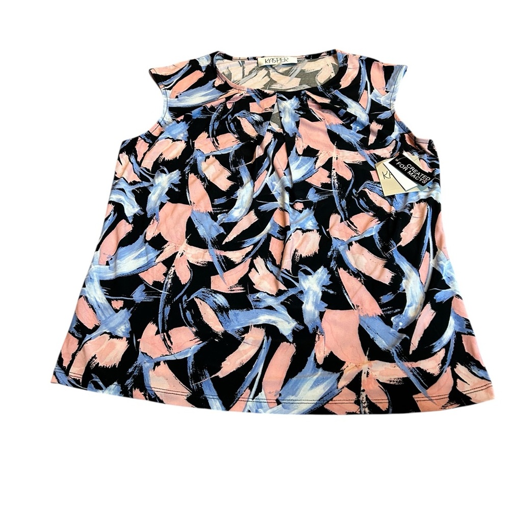 KASPER multicolored sleeveless blouse nwt